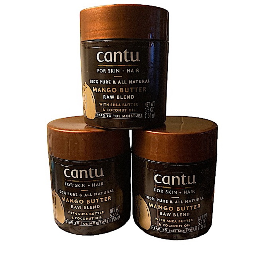 Cantu mango butter raw blend with shea butter & coconut oil- 3 jars 5.5 oz new